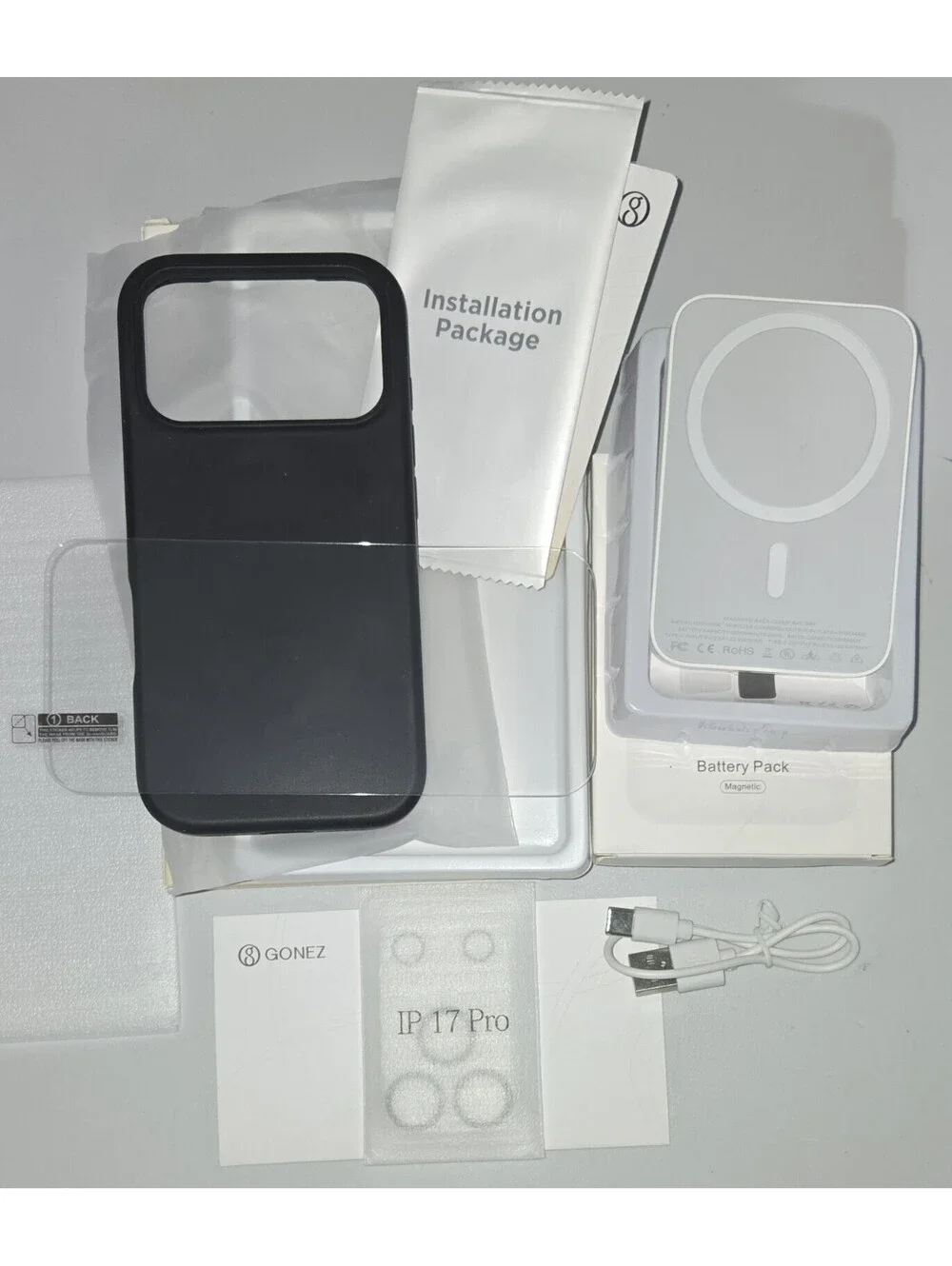 iPhone 17 Pro Phone Case With Screen Protector Magnetic Battery Pack
